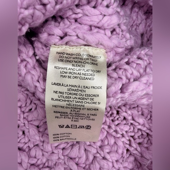 Free People Chunky Knit Cropped Sweater Lavender Purple Size S New Without tags - Picture 8 of 9